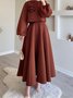 Jupes Plain Printemps / Automne Élégant Aucune élasticité Quotidien Maxi Taille Moyenne Régulier Poche Couture pour Femmes