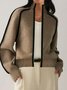 Cardigans Femmes Décontracté Bloc de Couleur Printemps / Automne Acrylique Naturel Quotidien Ample Manches Longues Régulier