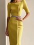 Robes De Fête Femmes Plain Toutes Les Saisons Élégant Polyester Maxi Taille Moyenne Asymétrique Demi Manche Régulier