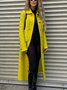 Manteaux Plain Hiver Urbain Polyester Poids lourd Quotidien Mi-long Droit Manches régulières pour Femmes
