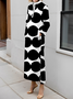 Robes Femmes Pois Polka Printemps / Automne Urbain Polyester Aucune élasticité Quotidien Ample Maxi Droit