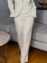 Mode Pantalons Femmes Plain Printemps / Automne Élégant Polyester Poids lourd Quotidien Coupe Régulière Taille Moyenne Pantalon droit