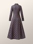 Robe de Coupe Régulière Maxi Rétro à Col de Chemise