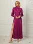Élégant Fête Satin Col Montant Robe
