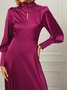 Élégant Fête Satin Col Montant Robe