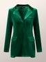 Manteau Élégant de Coupe Régulière à Col Revers et à Manches Longues