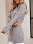 Gris Manches Longues Col Rond Tricoté Robe Pull