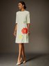 Robes Floral Été Élégant Naturel Aucune élasticité Demi Manche Col Rond Trapèze Non pour Femmes