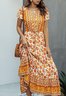 Robes Boho Trapèzes à Manches Courtes