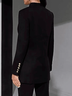 Manteau d'Automne Formel Plain Simple à Col V et à Coupe Régulière pour Travail