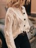 Manteau Simple Élégant en Coupe Régulière à Col Rond