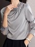 Hauts Uni Automne Elé Polyester Regular Fit Manches longues Regular Regular Autres pour Femme