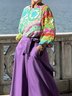 Hauts Femme Fleurie L'automne Vacances Polyester Pas d'élasticité Quotidien Normal H-Line Normal