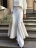 Jupe Plaine Automne Elé Polyester Quotidien Longue Taille médiale Normal Autres pour Femme