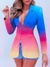 Blazer Femme Ombre L'automne Urbain Polyester Coupe Normale Col Revers Regular X-Line