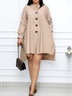 Robes Plain Automne Urbain Polyester Col Montant Non Élasticité Quotidien Ample Trapèze pour Femmes
