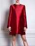 Femmes Plain Automne Élégant Quotidien Coupe Régulière 1 * Robe Pull-over Manches Longues Régulier Robes