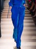 Mode Pantalons Plain Automne Urbain Taille Haute Micro-Élasticité Ample Faire la navette Long Régulier pour Femmes