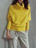 Pull Femmes Plain Automne Urbain Acrylique Ample Manches Longues Régulier Droit Régulier