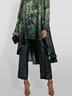 Mode Pantalons Femmes Automne Plantes Urbain Polyester Quotidien Taille Moyenne Pantalon droit Droit Régulier