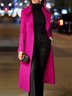Pardessus Femmes Plain Automne Urbain Polyester Naturel Coupe Régulière Faire la navette à Col Revers Droit