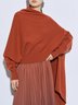 Pull Plain Automne Urbain Acrylique Quotidien Ample Manches Longues Mi-longue-Long Élasticité moyenne pour Femmes