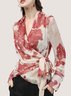 Chemisier Femme Abstrait L'automne Élé Polyester Sans élasticité Quotidien Regular Fit Manches Longues X-Line