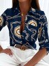 Blouse Femmes Abstrait Automne Urbain Polyester Ample Manches Longues Régulier H-ligne Régulier
