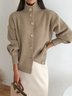 Pull Manteau Femmes Plain Hiver Simple Quotidien Ample Manches Longues Col Roulé Régulier H-ligne