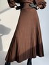 Jupe Plain Hiver Élégant Plissé Acrylique Taille Haute Coupe Régulière A-ligne Régulier pour Femmes