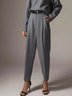 Mode Pantalons Plain Hiver Simple Zip Taille Haute Coupe Régulière Pantalon à la cheville Pantalon droit H-ligne pour Femmes