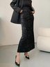 Jupe Femmes Plain Hiver Élégant Quotidien Coupe Régulière Long Taille Moyenne H-ligne Régulier