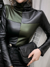 Tops Femmes Bloc de Couleur Hiver Urbain Polyester Quotidien Manches Longues Col Roulé Régulier Régulier