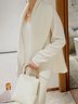 Pull Manteau Femmes Plain Hiver Élégant Naturel Aucune élasticité Quotidien Ample Col Châle H-ligne