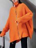 Pull Manteau Femmes Plain Hiver Simple Acrylique Zip Naturel Quotidien Col Roulé T-ligne