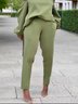 Décontracté Pantalons Femmes Plain Printemps Urbain Taille Haute Coupe Régulière Bande Élastique Pantalon à la cheville T-ligne Régulier