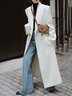 Pardessus Plain Hiver Simple Polyester Poids lourd Quotidien Manches Longues Long H-ligne pour Femmes