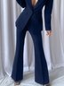 Mode Pantalons Femmes Plain Printemps Urbain Taille Haute Aucune élasticité Quotidien Long x-ligne Régulier