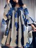 Robes Femmes Floral Printemps Élégant Aucune élasticité Quotidien Ample Jupe Manches 3/4 A-ligne