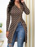 Tops Femmes Géométrique Printemps Urbain Quotidien 1 * Top Manches Longues Ligne X Régulier Élasticité moyenne