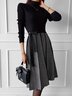 Robes Femmes Rayé Printemps Élégant Acrylique Taille Haute Coupe Régulière 1 * robe Manches Longues Régulier