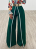 Mode Pantalons Bloc de Couleur Printemps Urbain Polyester Aucune élasticité Ample Long H-ligne Régulier pour Femmes