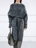 Pull Femmes Plain Hiver Urbain Acrylique Poids lourd Quotidien Ample Col Rond Mi-longue-Long