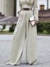 Mode Pantalons Femmes Plain Printemps Élégant Polyester Zip Taille Haute Coupe Régulière Pantalon droit Long