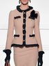 Blouson Femmes Bloc de Couleur Hiver Élégant Naturel Coupe Régulière Faire la navette Manches Longues Col Rond x-ligne