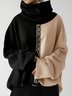 Sweat-shirts Femmes Décontracté Bloc de Couleur Printemps Polyester Micro-élasticité Ample Manches Longues Régulier Régulier