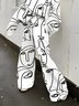Mode Pantalons Abstrait Printemps Urbain Quotidien Ample Bande Élastique Pantalons à Jambe Large Long Droit pour Femmes