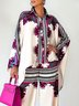 Blouse Femmes Floral Printemps Élégant Aucune élasticité Ample 1 * Top Manches Longues Régulier Col de Chemise