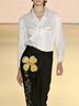 Blouse Plain Printemps Élégant Aucune élasticité Coupe Régulière Manches Longues H-ligne Régulier Col de Chemise pour Femmes