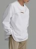 Tops Plain Simple Printemps Aucune élasticité Quotidien Coupe Régulière Manches Longues Col Rond Régulier pour Femmes